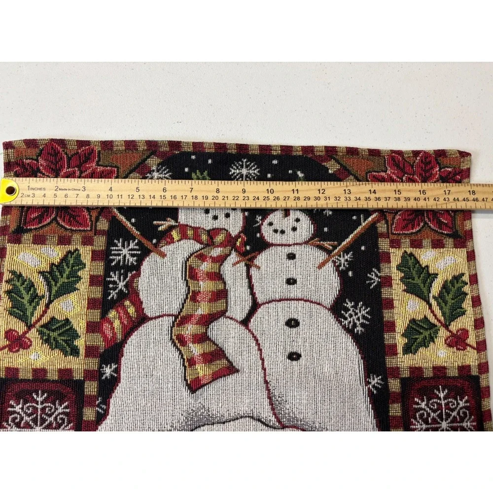 Let it Snow Holiday Snowman Tapestry Placemats Set of 4 Multi Color Festive